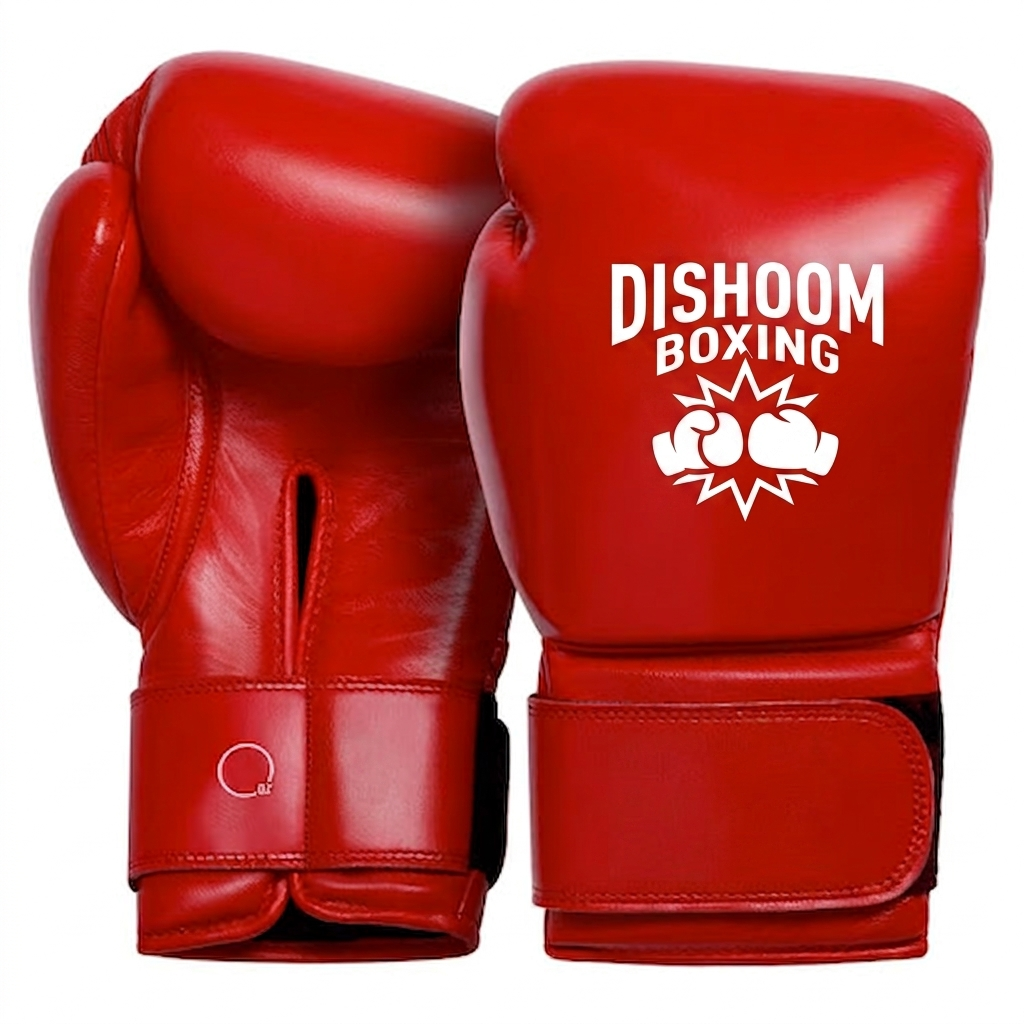 Dishoom Boxing Pro-Form Red Leather Training Gloves – Premium Gear