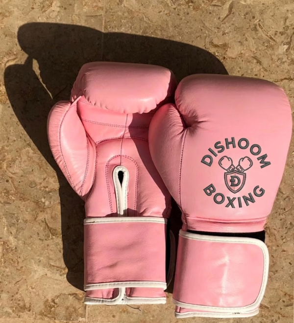 Dishoom Boxing Premium Pink Leather Training Gloves – Hook and Loop